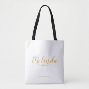 Tote Bag Écriture Moderne Gold Personnalisée Bridesmaitres