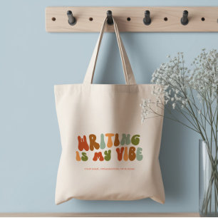 Tote Bag Écriture Rétro Groovy est mon truc, écrivain, aute