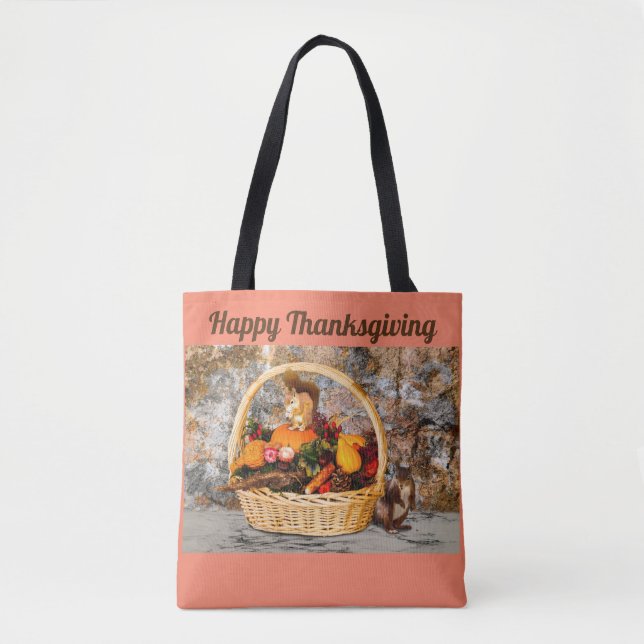 Tote Bag Écureuil de Thanksgiving (Devant)