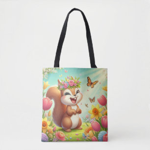 Tote Bag Écureuil du printemps mignon et heureux