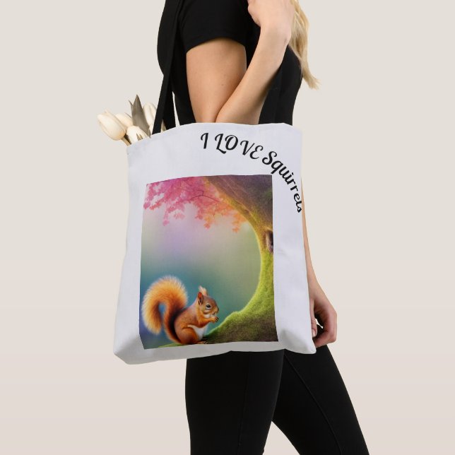 Tote Bag Écureuil Squirrel Faune Bois doux urbain w (De près)