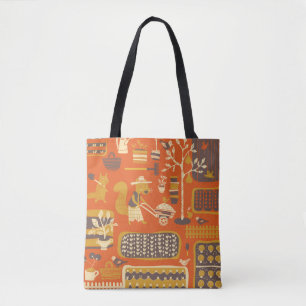 Tote Bag Écureuils de jardin : Scène animal lunaire