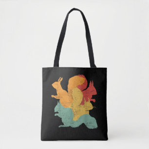 Tote Bag Écureuils Vintage Drôle Amateur de Forêt Rongeur A