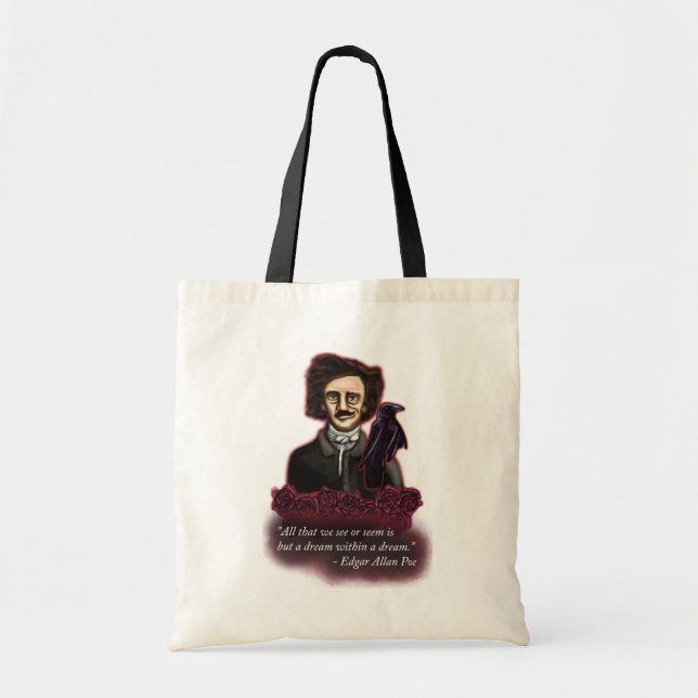 Tote Bag Edgar Allan Poe, Dark Academia (Devant)