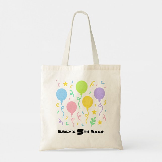 Tote Bag Editable Crayon Style – Balloon Bash for Kids (Dos)