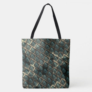 Tote Bag Effet de brique gris bleu, sous tache foncée en li