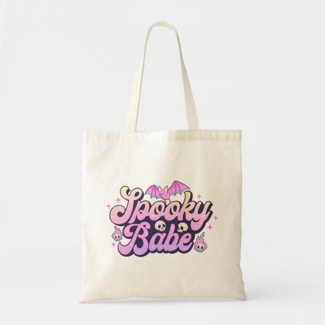 Tote Bag Éffrayant Babe mignonne Halloween (Devant)