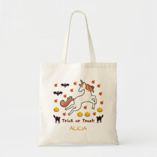 Tote Bag Effrayant Halloween Unicorn Citrouille chauves-sou