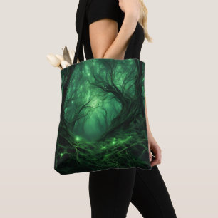 Tote Bag Éffrayante Forêt verte foncée