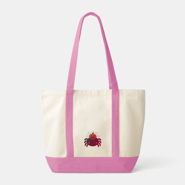 Tote Bag Éffrayante mignonne Kawaii Araignée d'Halloween (Dos)