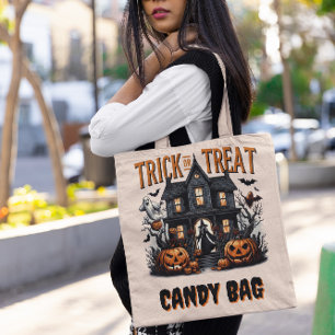 Tote Bag Éffrayante nuit d'Halloween à la fête de la maison