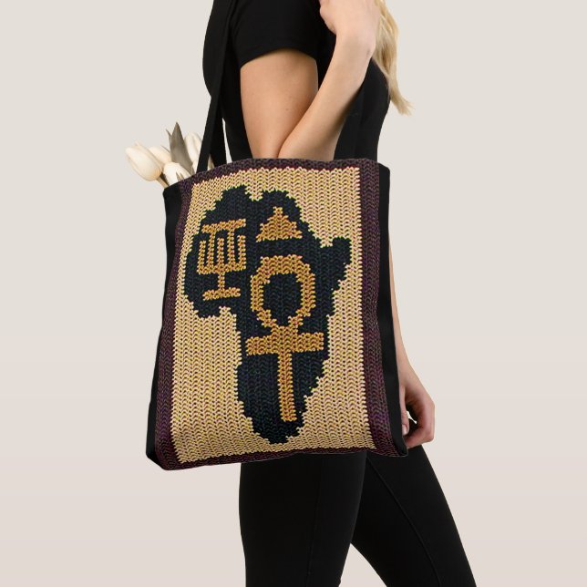 Tote Bag Égyptien Ankh Afrique Adinkra Crochet Artistique I (De près)