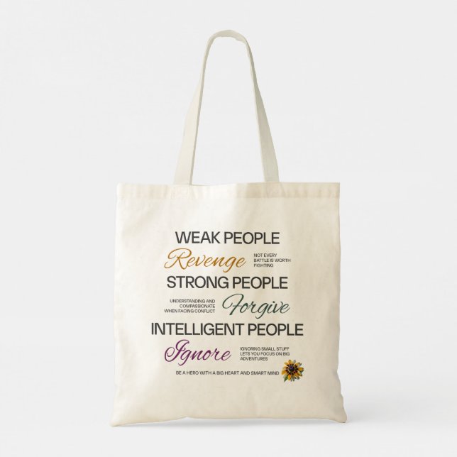 Tote Bag Einstein Forgive Ignore Minimalist Growth Quote (Dos)