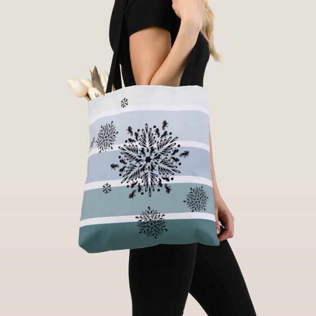 Tote Bag Eiskristalle mit Tölter Tasche (De près)