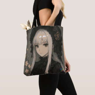 Tote Bag Elegance of the Midnight Blossom Maiden Standard