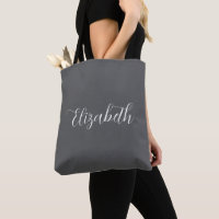 Élégant Abigail Script Nom personnalisé Gris