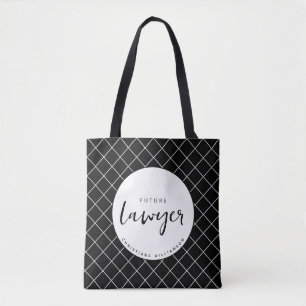 Tote Bag Elégant Avocat du Futur Chèque Motif Personnalisé