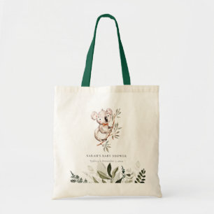 Tote Bag Élégant Baby shower de feuillage Koala Sleepy