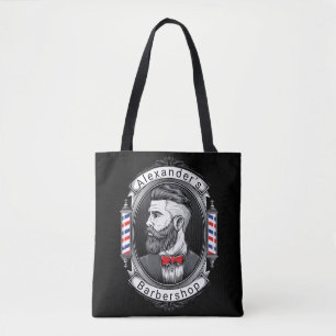 Tote Bag Élégant Barbier Homme Porté Personnaliser