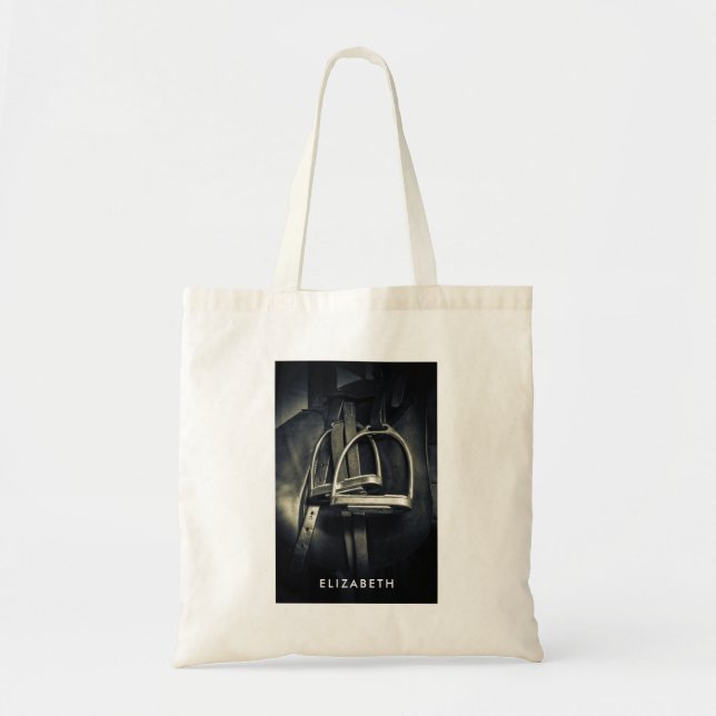 Tote Bag Élégant bâton d'argent sur selle d'équitation angl (Devant)