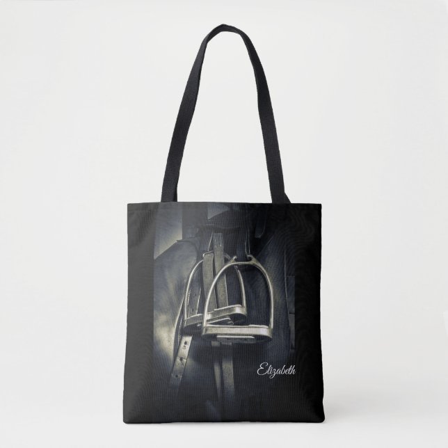 Tote Bag Élégant bâton d'argent sur selle d'équitation angl (Devant)
