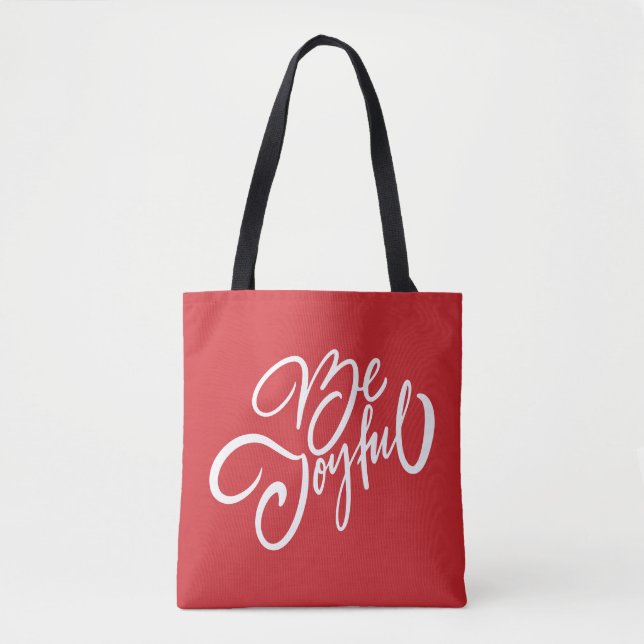 Tote Bag Elégant Be Joyful Holiday Design (Devant)