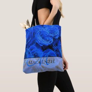 Tote Bag Elégant bleu rose bleu fleurs bleu bleu bleu flora
