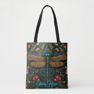 Tote Bag Élégant botanique de libellules Art nouveau