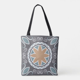 Tote Bag Elégant Carrelage Motif Bleu & Gris Mode Design