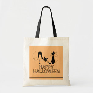 Tote Bag Élégant chat noir, Joyeux Halloween
