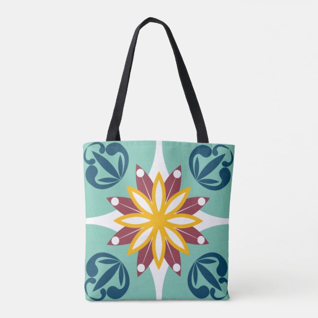 Tote Bag Elégant & Chic Floral Marocain mosaïque Carrelage  (Dos)