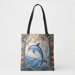 Tote Bag Élégant dauphin de saut William Morris inspiré