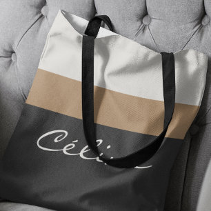 Tote Bag Élégant design personnalisé à rayures de luxe 
