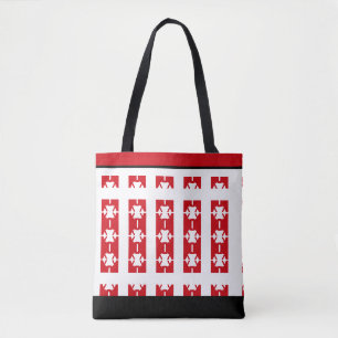 Tote Bag Elégant diamants rouges et blancs