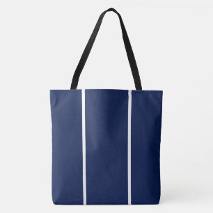 Tote Bag Élégant et stylé, rayures verticales bleu marine e