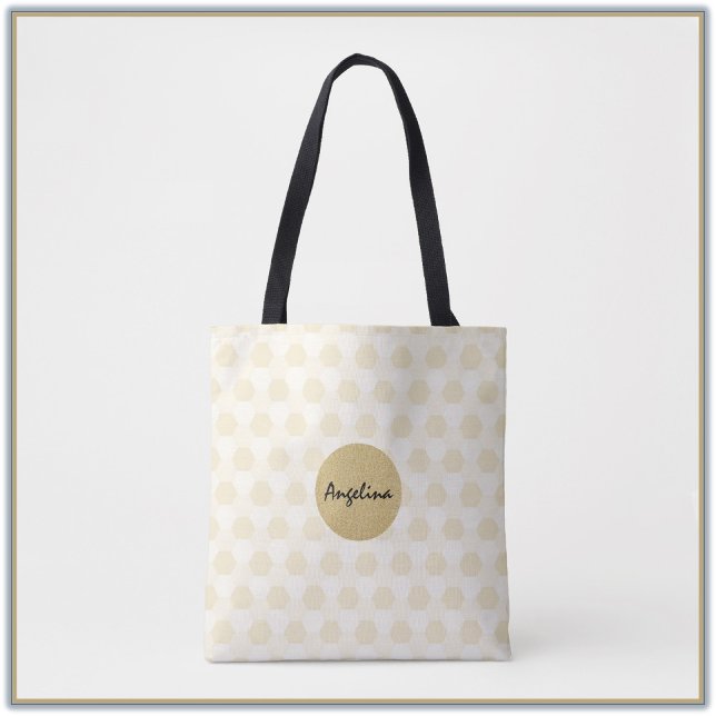 Tote Bag Élégant été or et beige (Créateur téléchargé)