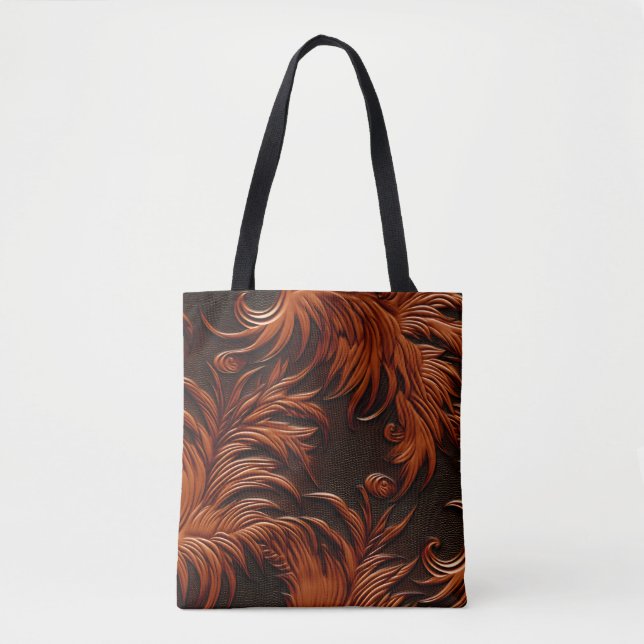 Tote Bag Élégant Faux En Cuir Embossé (Devant)