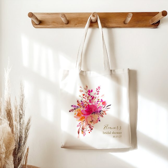 Tote Bag Élégant Favori Personnalisé de Fête de Mariage Flo (Créateur téléchargé)