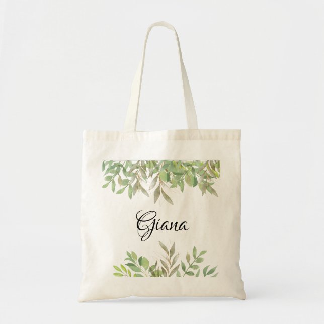 Tote Bag Élégant feuillet cadeau de servante d'accueil (Devant)