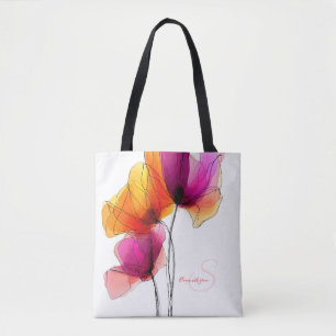 Tote Bag Élégant floral abstrait aquarelle personnalisé