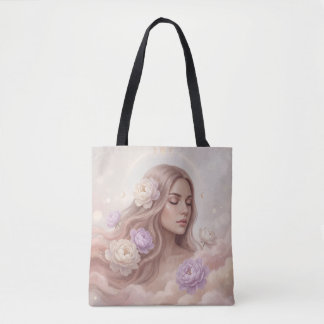 Tote Bag Elegant Floral Bouquet with Delicate Butterflies