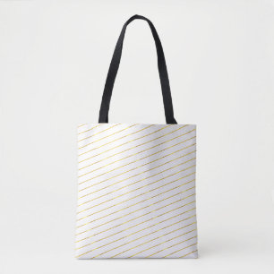 Tote Bag Élégant Glamour Moderne Faux Gold Stripes Top