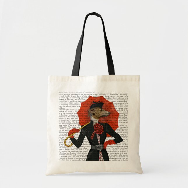Tote Bag Elégant Greyhound et parapluie rouge 2 (Devant)