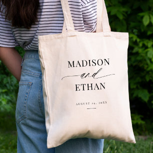 Tote Bag Élégant Mariage de calligraphie de script simple