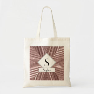 Tote Bag Élégant métallique des textes d'art déco rose 