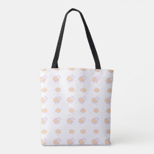Tote Bag Elégant Mignonne Mouton Rose Avec Nuages Motif
