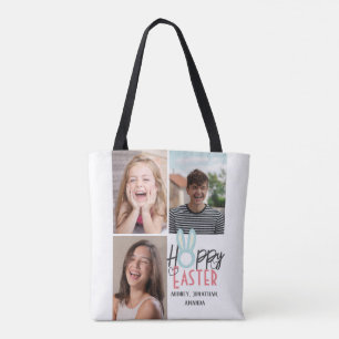 Tote Bag élégant moderne Pâques, famille trois photo collag