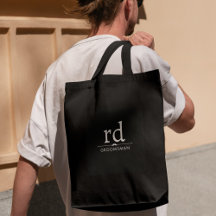 Élégant Monogramme noir et blanc Groomsmen Cadeau