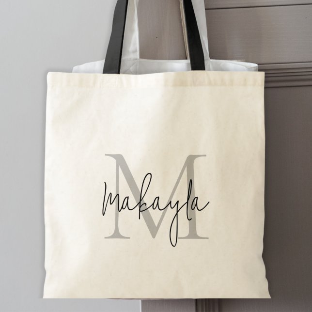 Tote Bag Élégant Monogramme personnalisé (Créateur téléchargé)