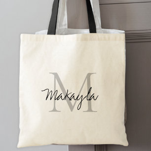 Tote Bag Élégant Monogramme personnalisé noir